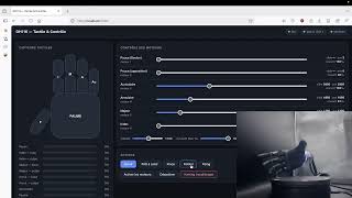 Humanoid hand DH116 - web interface for live monitoring : tactiles sensor and fingers control