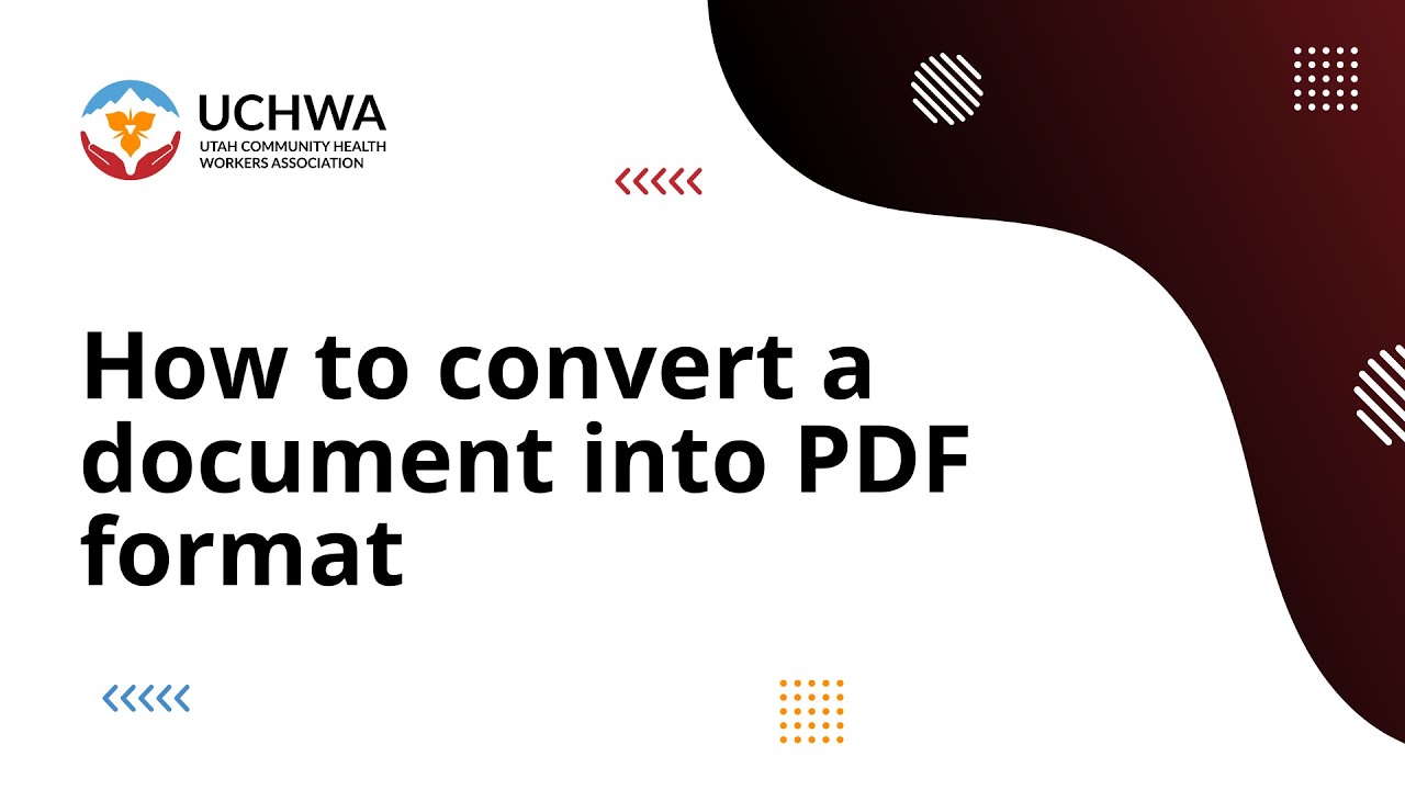 How to convert a document into a PDF format - YouTube