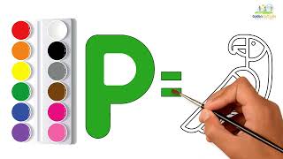 🎨✨ Easy Letter P Drawing & Coloring + Fun Alphabet Song!