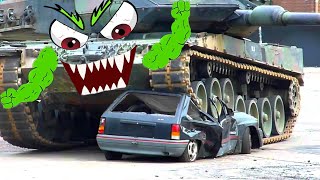 COMPLETELY DESTROY THE POOR CAR 🚔 Tanks Vs Cars | Tank Crushing Cars 🚔 Doodles Life
