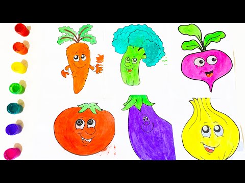 Видео: Учим цвета с овощами для малышей | Песенки для детей