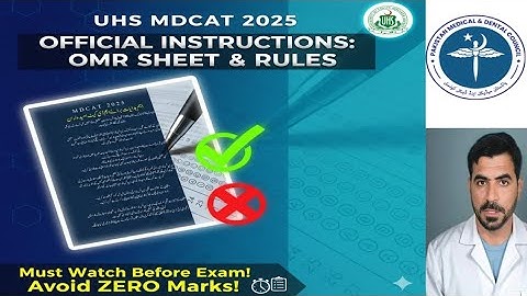 UHS MDCAT 2025 | Response Form Important Instructions | OMR Sheet & Rules Explained