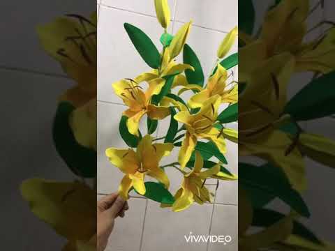 Làm Hoa Bằng Xốp Màu - Hướng dẫn Làm hoa ly với tấm xốp màu bitis 1