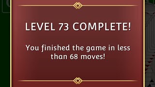 Level 73, Travel to New York, Queen High - Finish in less than 68 moves. Tripledot Solitaire.