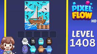 Pixel Flow Level 1408 Solution Walkthrough