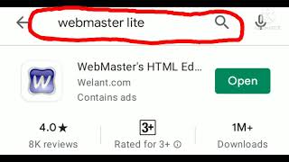 How to write an HTML program in mobile l Webmasters html editor screenshot 1