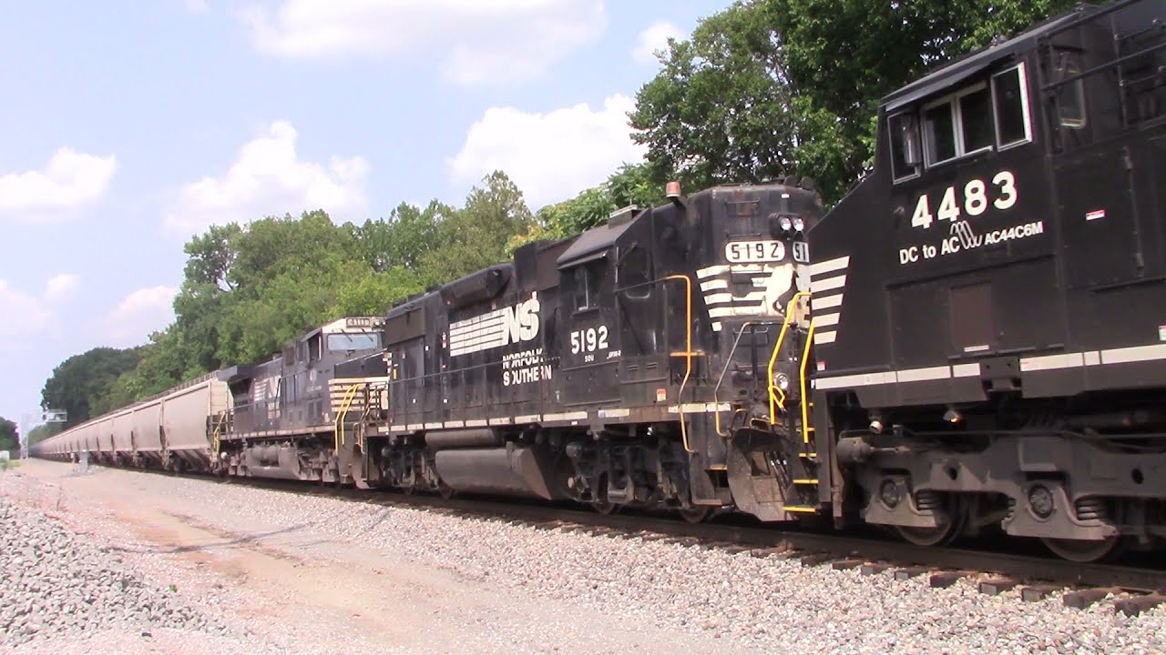 Norfolk Southern Emd Sd70ace Southbound Grain Train W Ns Emd Gp38 2 Unit Youtube
