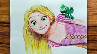 Rupanzel & Pascal- (Tangled) Coloured pencil drawing