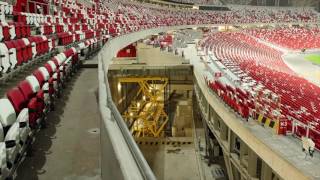 Retractable seating at the Singapore Sports Hub