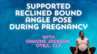 Supported Reclined Bound Angle Pose During Pregnancy #pregnancy #pregnancycare #pregnancystretch