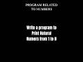 Print Natural Numbers from 1 to N in Java | Basic Java Program | Loops Tutorial