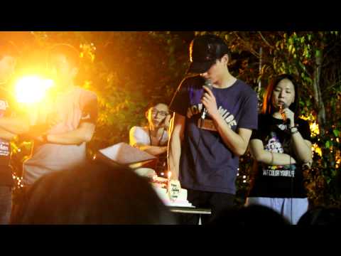 20110605  羅力威生日bbq - 許願和切生日蛋糕
