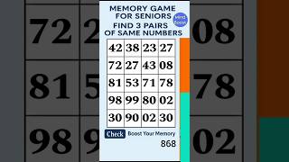 Easy Brain Exercise for Adults and Seniors – Simple Activity for a Healthy Mind | Match the Numbers