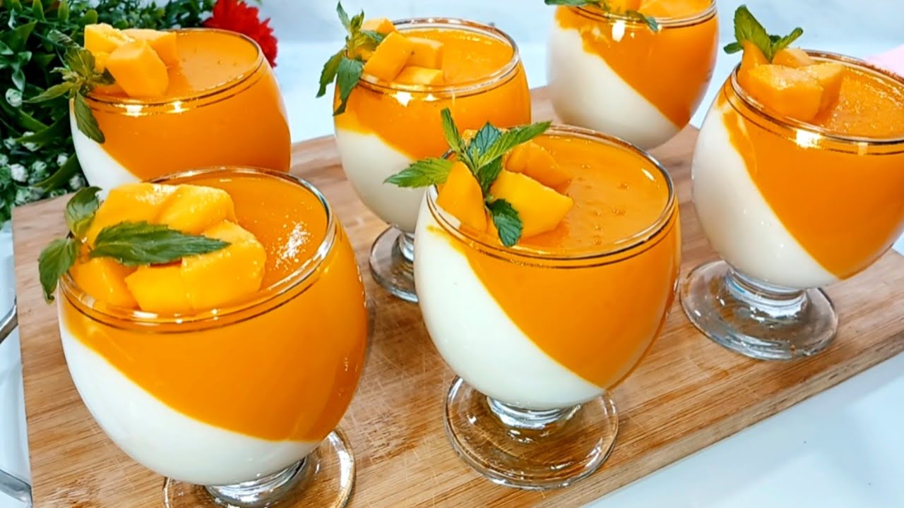 لو عندك منجايه واحده وشويه لبن هتعملي ألذ واشيك حلي بارد❗️هيفوتك كتير لومجربتيش المانجه بالطريقة دي👌