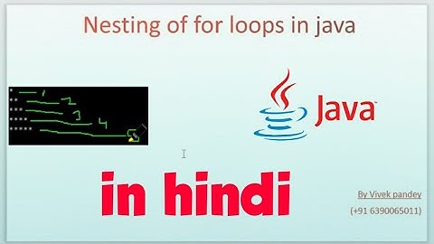 Nesting of for  loops in java|| in hindi|| by vivek pandey