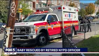 Baby rescued by retired NYPD officer