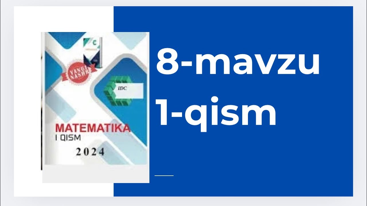 IDC 1-qism 8-mavzu yechimi