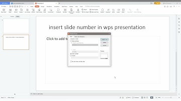 How to insert slide number in wps presentation
