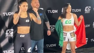 Gloria Bravo (106.2) vs. Ana Palacios (105.2) - Weigh-in Face-Off - (Combate Global) screenshot 4