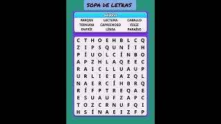 Sopa De Letras Encuentra Las Palabras Ocultas