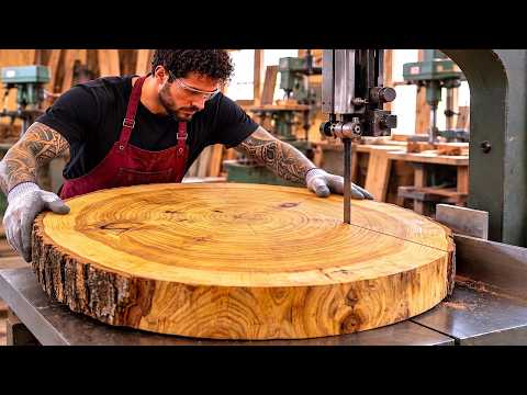 Genius Woodworking Idea! Carpenter Design a Unique Vintage Curved Wooden Table