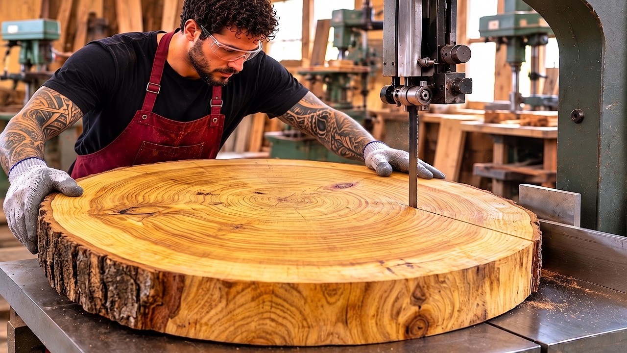 Genius Woodworking Idea! Carpenter Design a Unique Vintage Curved Wooden Table
