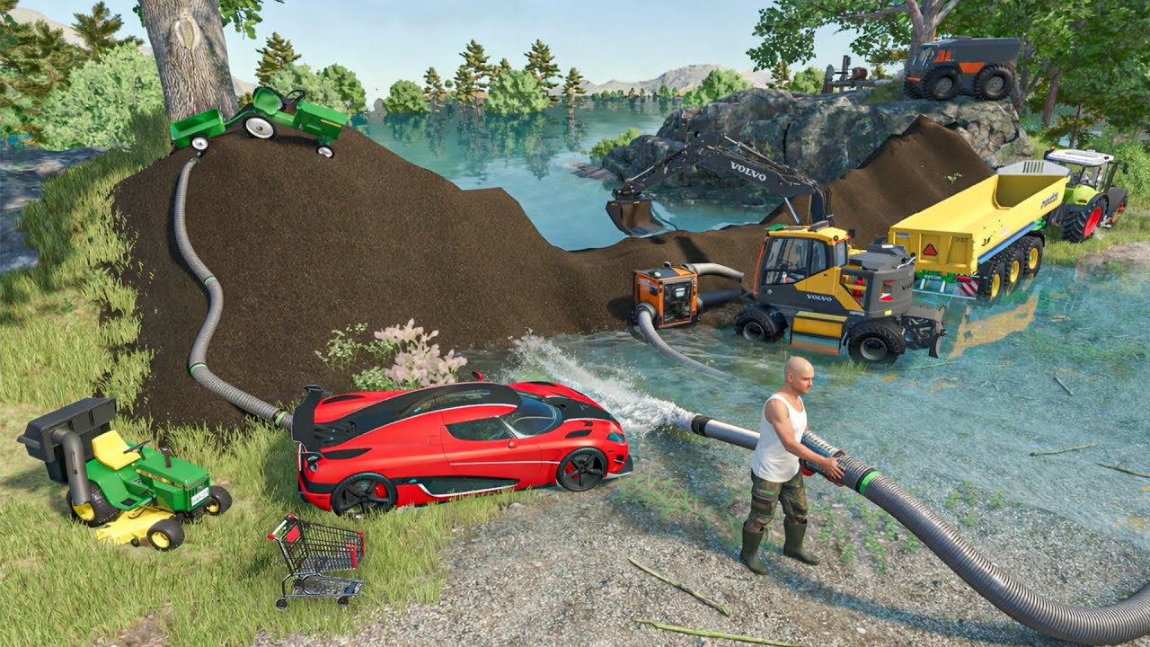 Piégé sur une ÎLE INONDÉE à cause de la Tempête (Pompage de l'eau et Barrage) | FS25 Roleplay