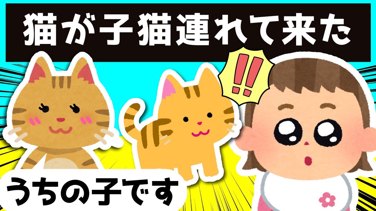 猫が子猫を連れて家に来た結果…ｗｗｗ