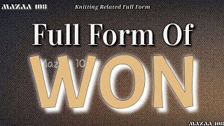  Form Of Won  Won  Form   Form Won  Won Means  Won Stands For  Meaning Of Won
