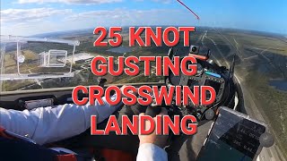 Glider 25kt Gusting Crosswind Landing