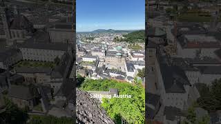 Salzburg, Avusturya.kaleden şehir görüntüsü 