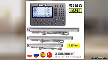 SINO SDS200 Metal 4 Axis LCD Digital Readout Display DRO Kit KA300 Glass Linear Scale Encoder For L