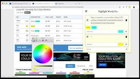 Highlight words on urls Chrome Extension