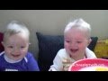 Cute baby twins laughing  giggle warning  funny babys