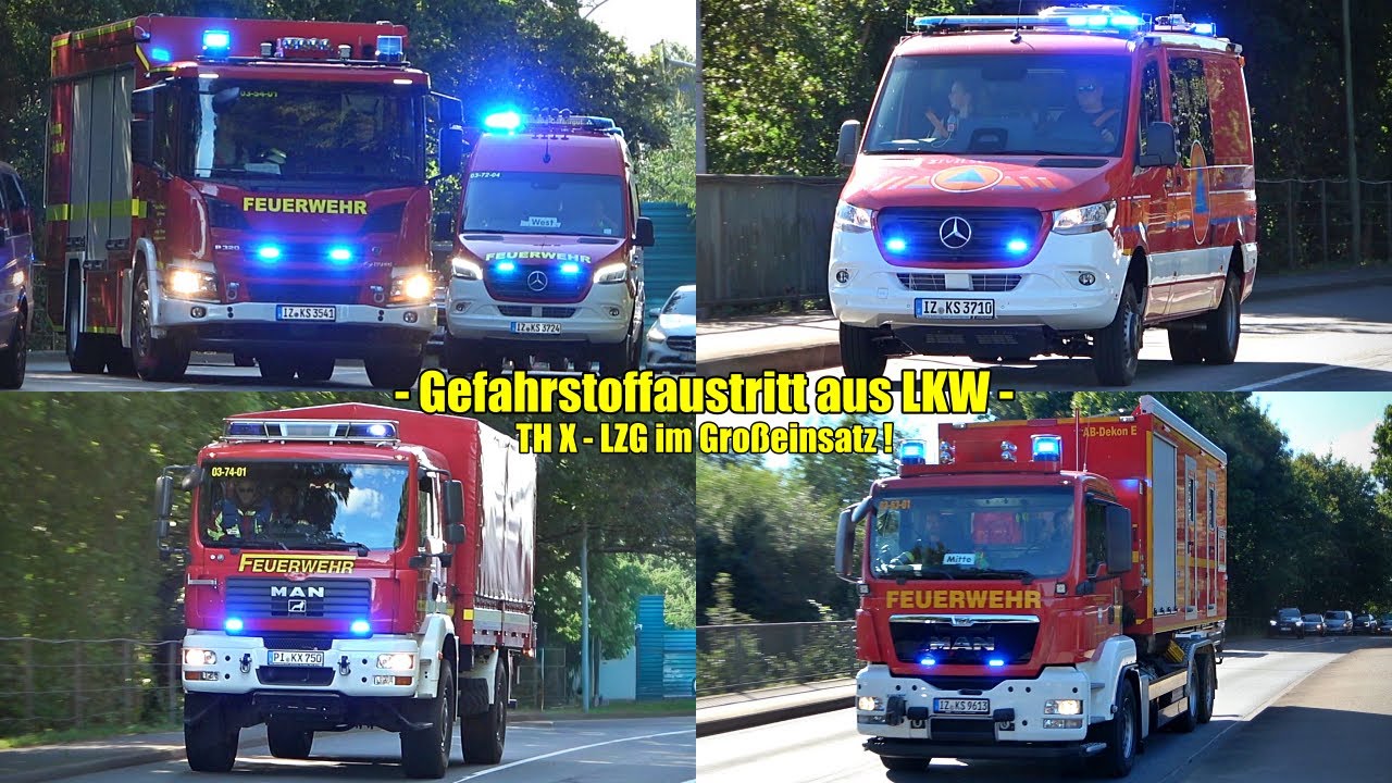 [TH X - GEFAHRGUTAUSTRITT aus LKW!] - Einsatzfahrten LZ-G Kreis Pinneberg + Steinburg & THW