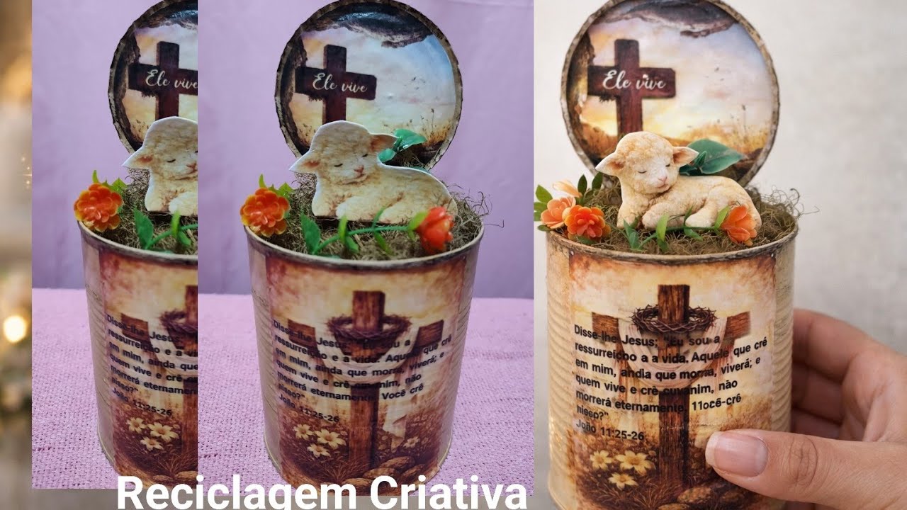 DIY: Latinha Decorada ♡ Transformei uma Lata em Mini Cenário “Ele Vive”