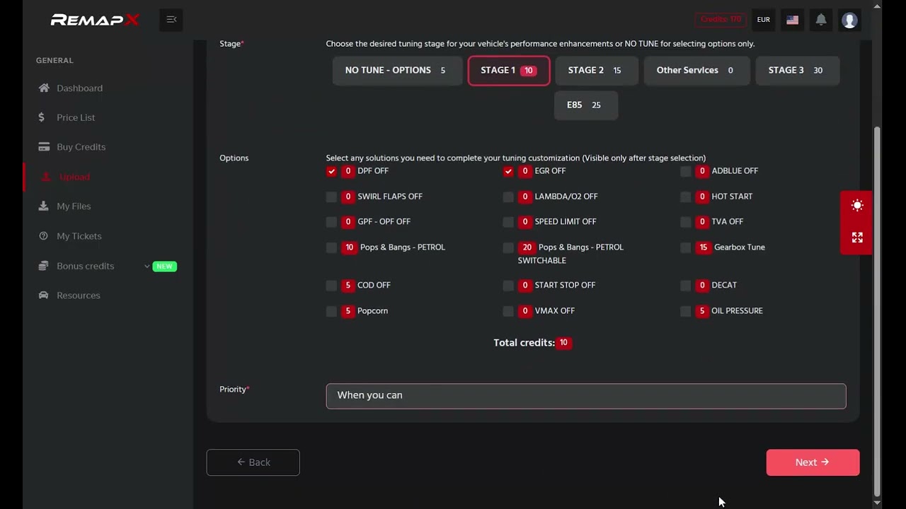 How to upload a tuning file to RemapX