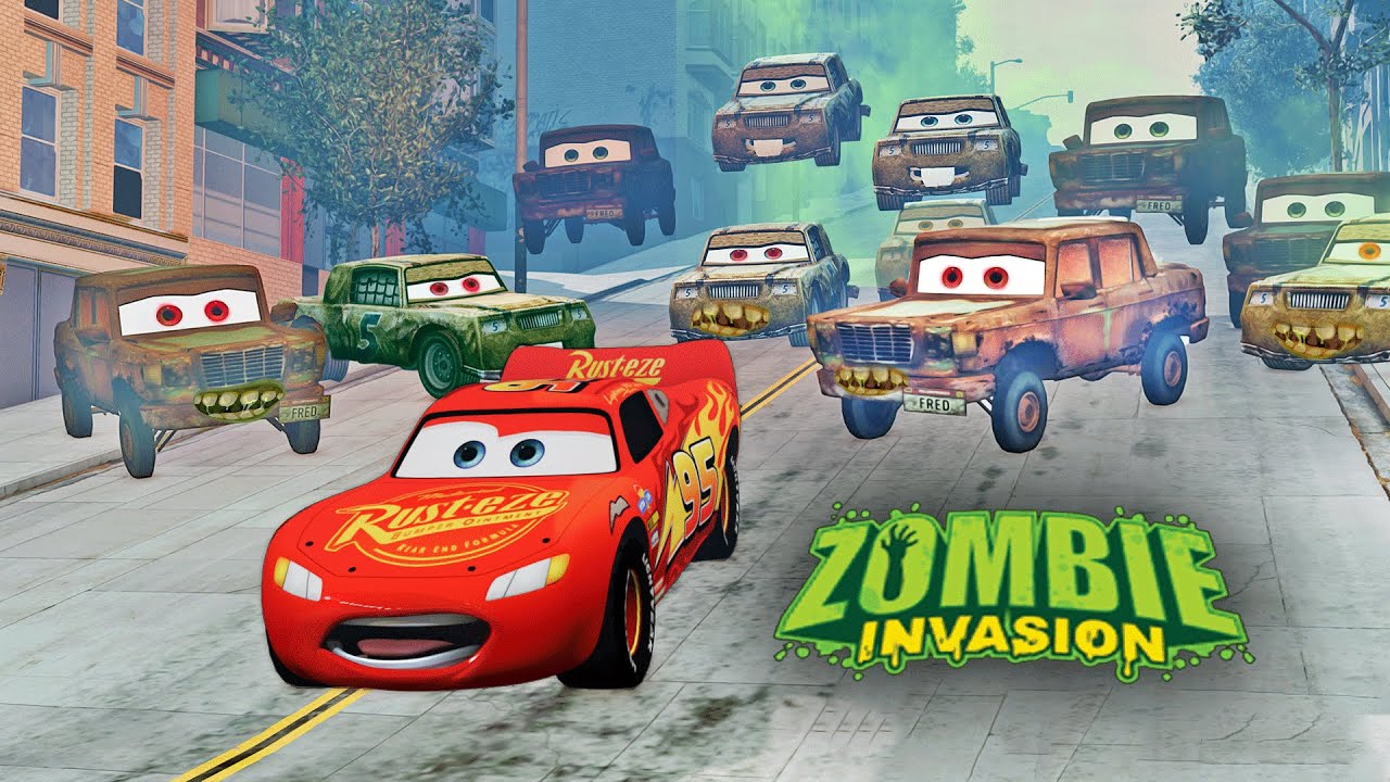 LIGHTNING MCQUEEN vs ZOMBIE ATTACK! PIXAR cars BeamNG.drive HORROR ...