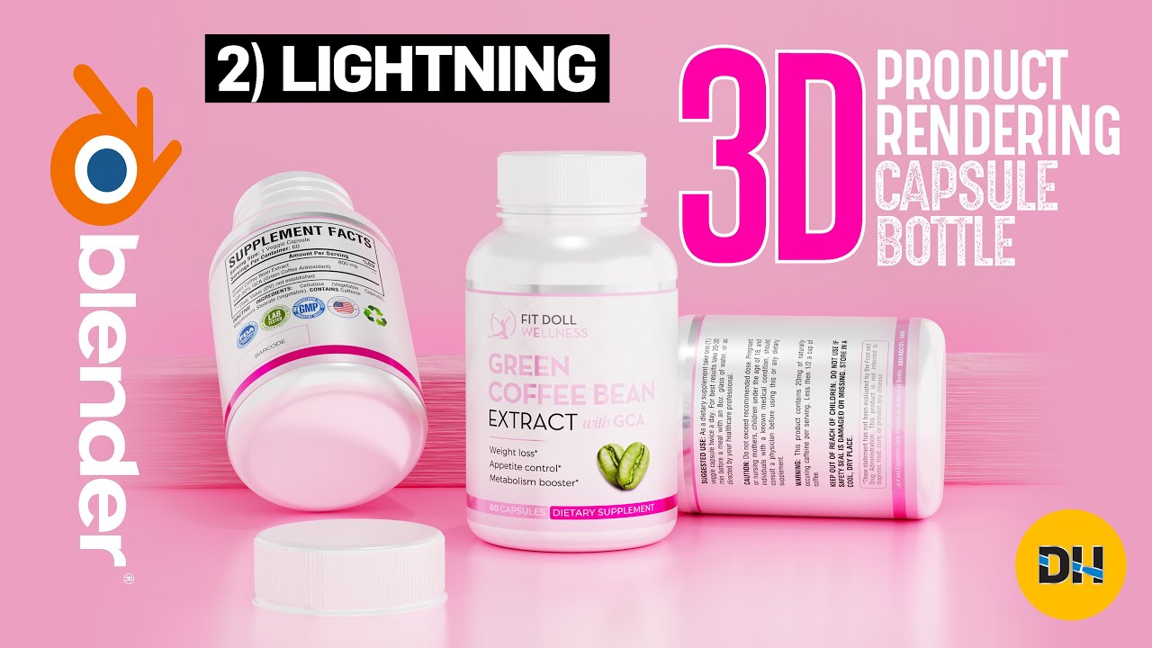 3D Product Rendering in Blender: Capsule Bottle Modeling, Lighting and ...