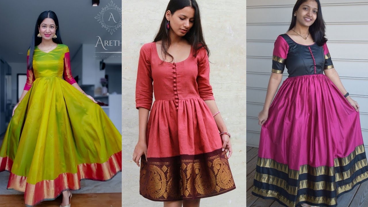 Old Saree Reuse Ideas|Designer dresses from old sarees Purani saree ka  reuse How to reuse old sarees | Designer dresses, Anarkali dress, Maroon  anarkali dress