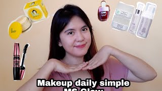 Daily Makeup simple MS Glow ||  Review MS Glow 2 Bulan