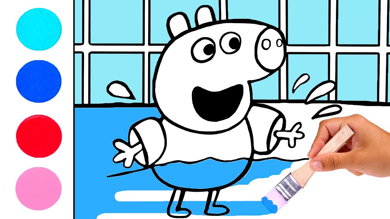 Cómo dibujar a Peppa Pig en la Piscina 🐷💦 Dibujos animados - thptnganamst.edu.vn