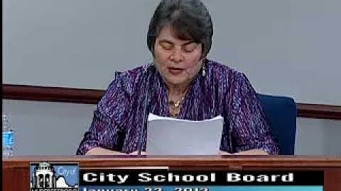 City School Board  - January 22, 2013