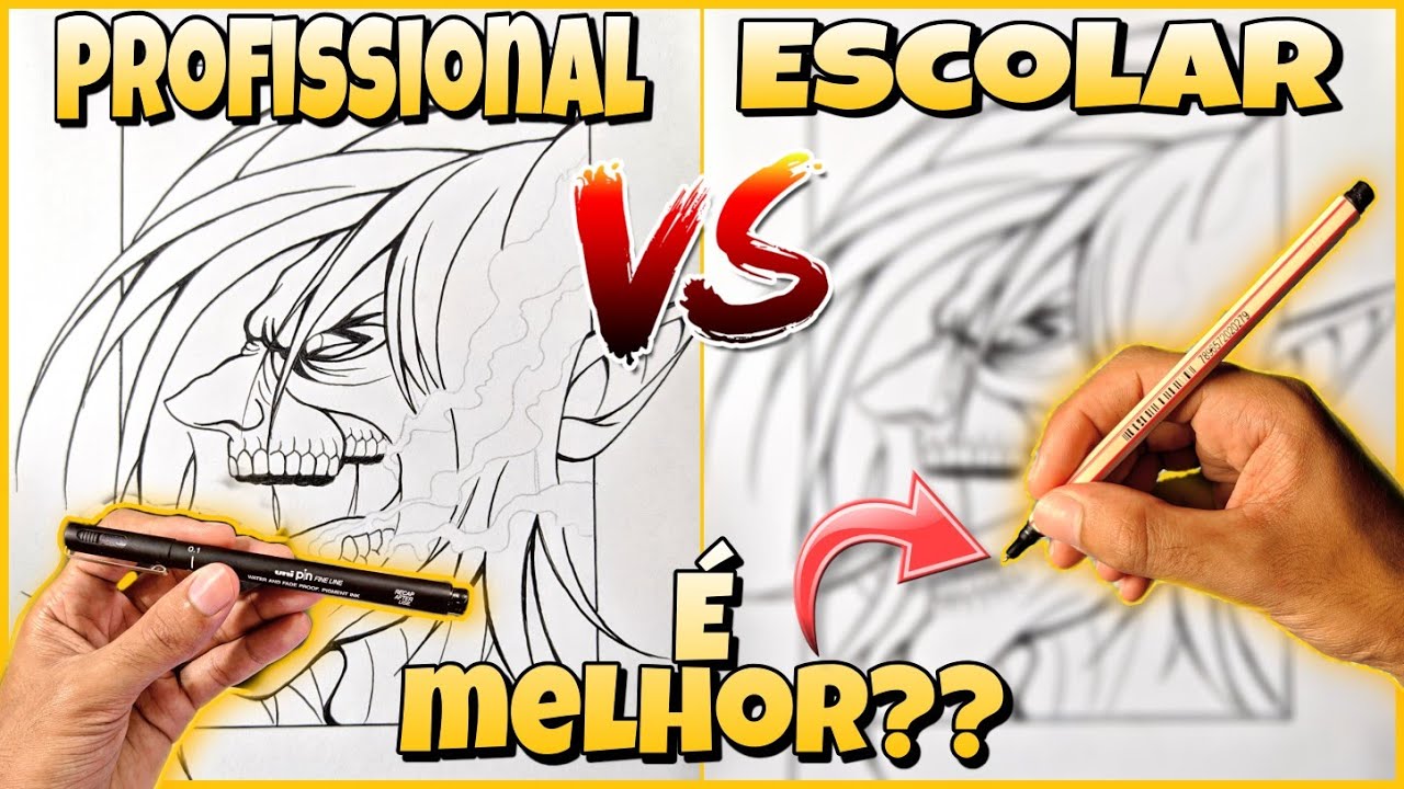 Inacreditável! Profissional vs escolar - Unipin vs compacto qual é melhor? ( Drawing Eren Titan )