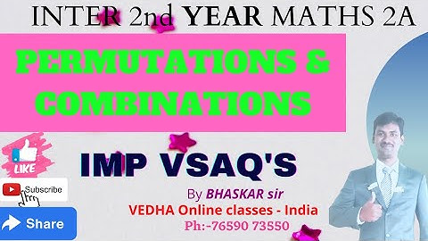 PERMUTATIONS & combinations,important VSAQ