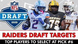 Las Vegas Raiders Draft Targets At Pick #6 After NFL Free Agency