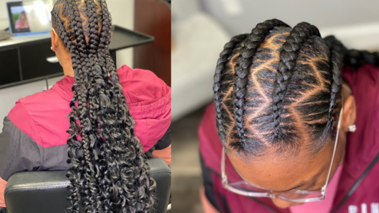 Zig Zag Stitch Bohemian Braids| Covering a Bald Spot - YouTube