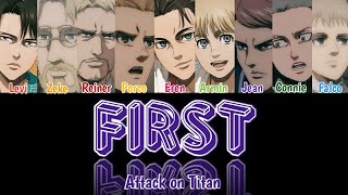 Attack on Titan - FIRST (EVERGLOW) Color Coded Lyrics