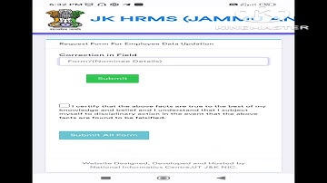Submit correction forms on JKHRMS Zone Assar