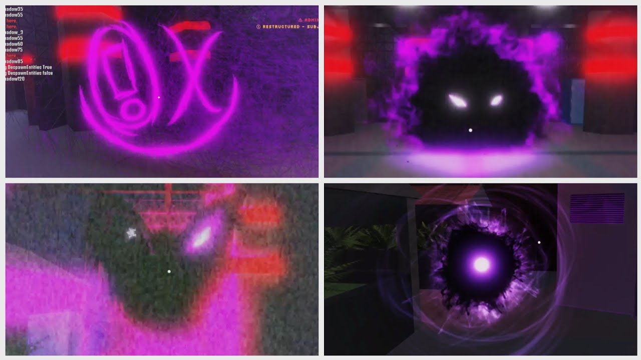 All Shadow entities in Roblox Rooms Found footage: Re-visited